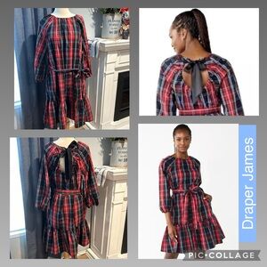 NWT Draper James, RSVP Bow back plaid dress